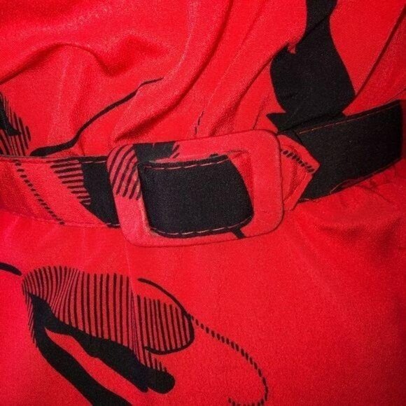 On The Rocks Dress Size 3 Juniors Womens Vintage Red Black Elastic Waist Belt - Picture 3 of 13
